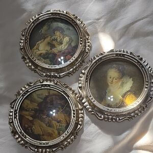 Vintage Silver Framed Art Set